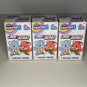 Care Bears Micro Teenies Holiday Christmas Mystery Plush Blind Box Lot Of 3 NEW